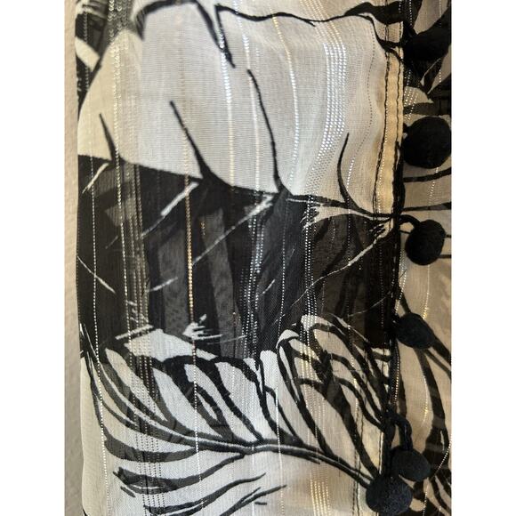 sheer Beach Pants Cover Up Black Metallic Tassels BOHO Fairy Sheer Whimsigoth - Picture 11 of 16